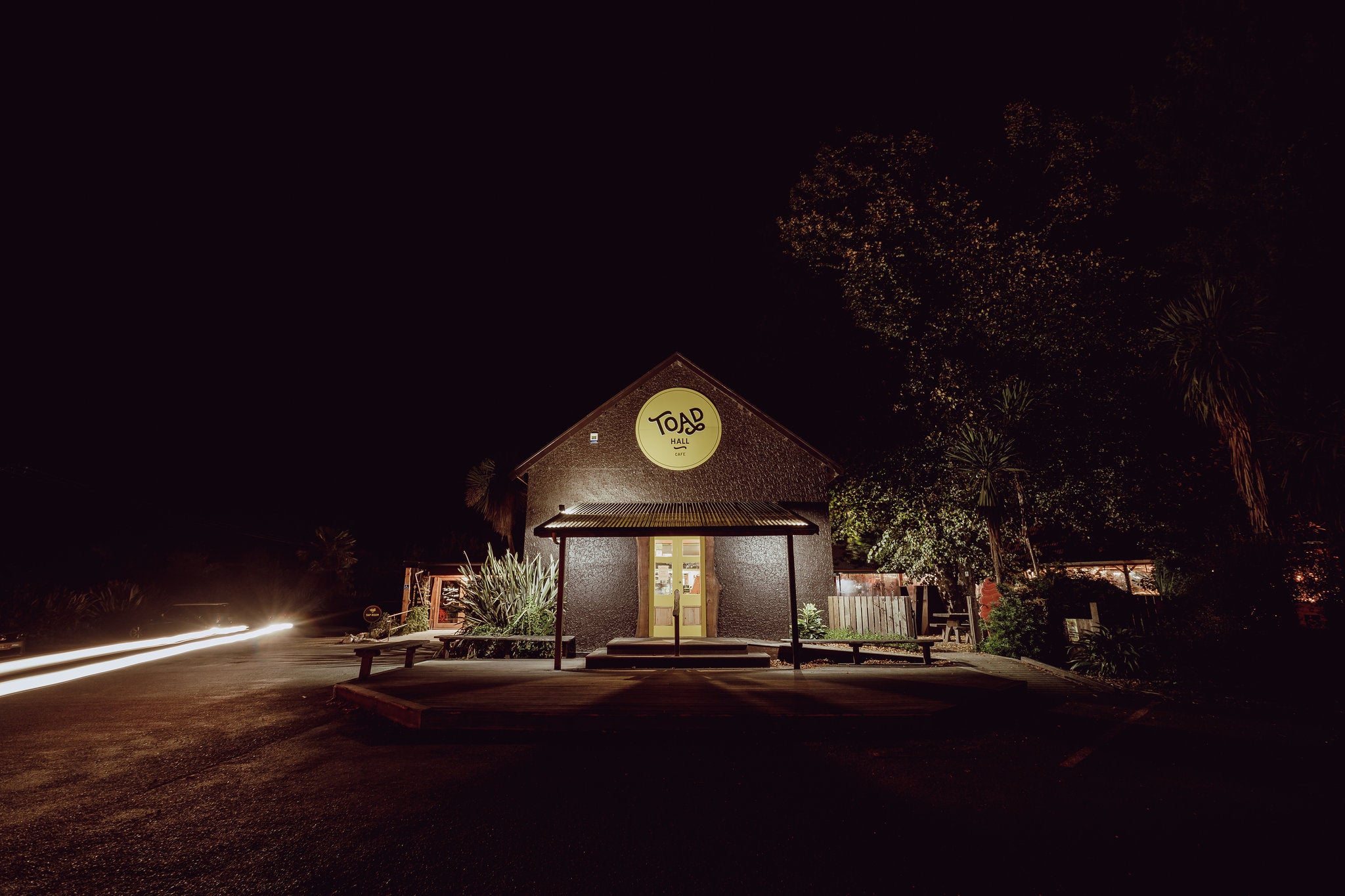 Toad Hall at night in Motueka
